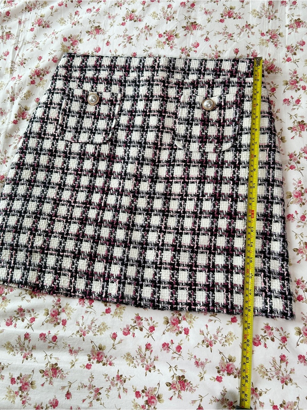 Maison d'Amélie pink tweed classic mini skirt 6 - Picture 5 of 7